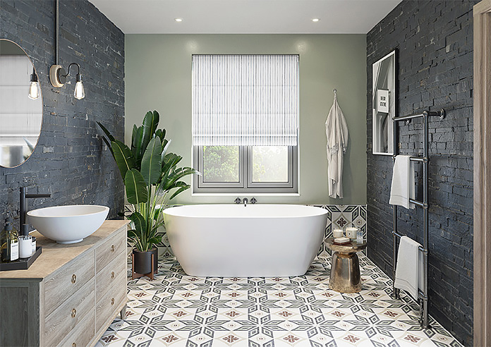 Vintage Stripe, Mixed Grey - Roman Blind - Image 8